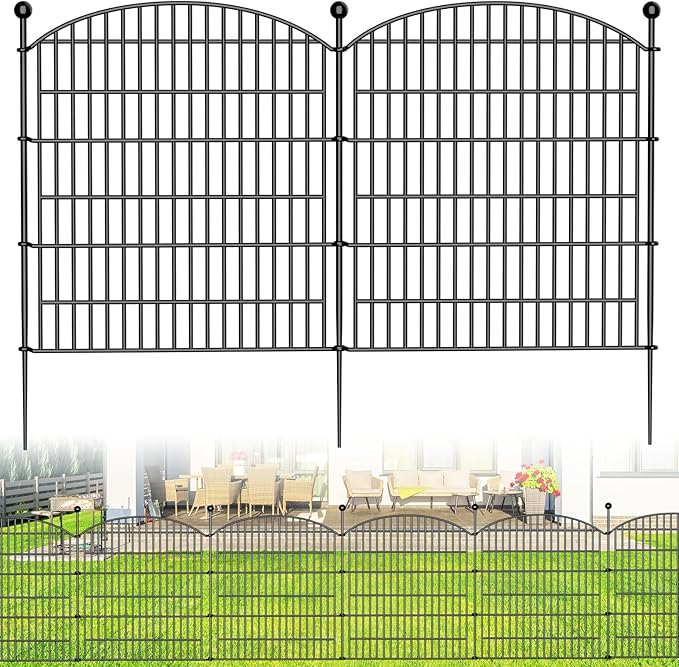 15 Panels Decorative Garden Fence - 32 in (H) x 35.4 ft (L) No Dig Dog Fence Outdoor for Yard, Rustproof Tall Garden Fencecing Panels, Animal Barrier Suitable for Yard Border, Patio, and Outdoor Use