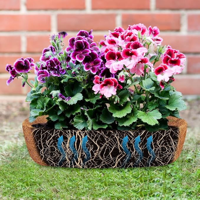 Coconut Fiber Planter Liner, 3PCS 30 Inch Natural Coco Liners for Deck Hanging Planter Window Box Liners Half Moon Shape Replacement for Flower Pots Horse Trough Hanging Basket Vegetables Pot