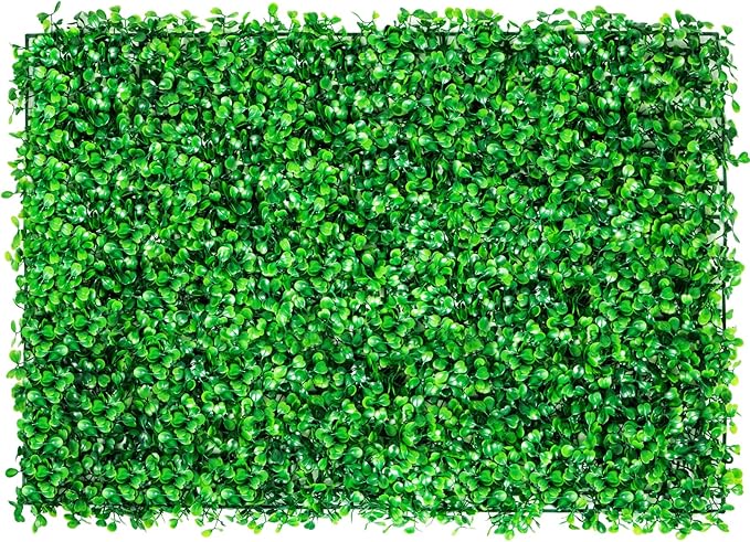 VEVOR Artificial Boxwood Panels 8pcs, 24 x 16 in Boxwood Hedge Wall Panel Artificial Grass Backdrop, 1.6 in Green Fake Grass Wall for Privacy Fence Decor Indoor Outdoor Garden Backyard
