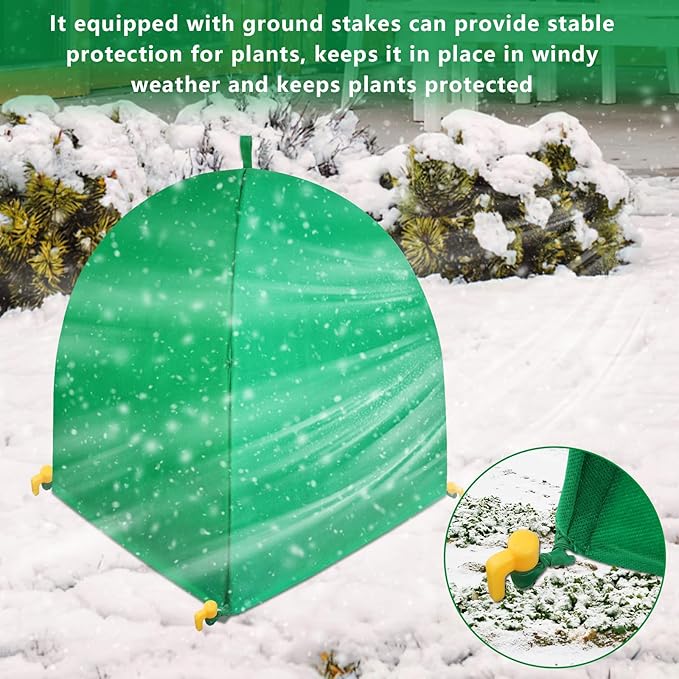 2 PACK Winter Plant Covers Freeze Protection Shrub Covers for Winter Frost Protection for Plants in Winter Warm Plant Tent Protecting Fruit Potted Plants Tree From Freezing Animals Eating (22x22x23)