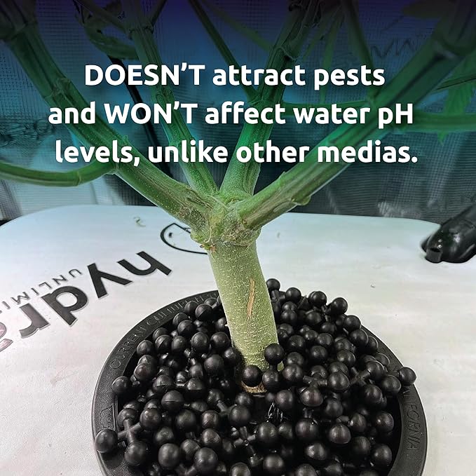 TetraBase Hydroponic Grow Media 1 Liter Bag | Reusable, pH Neutral, Non-Porous, Clean, Interlocking. Deep Water Culture DWC and Recirculating Deep Water Culture RDWC Grow Media (1 Liter)
