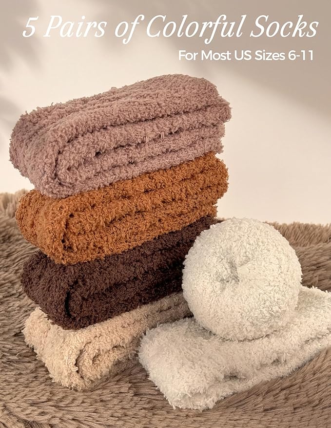 TEHOOK Warm & Cozy Valentines Gifts for Women, Fluffy Fuzzy Plush Sleeping Slipper Socks - Soft Warm Fabric