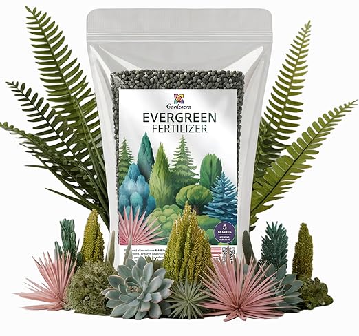 Gardenera Evergreen Fertilizer โ All-Purpose Granular Plant Food for Outdoor Trees and Shrubs, Azaleas, Magnolias, Pines & Arborvitae โ Slow-Release Formula (5 Quarts)