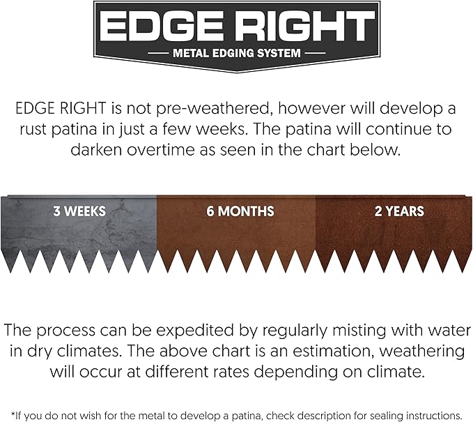 Edge Right - Raised Garden Bed Kit - COR-Ten Steel (14" COR-Ten Steel, 2 FT x 2 FT)