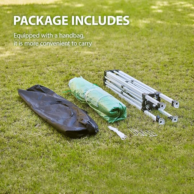 79”x 79”x 107”Walk in Instant Pop-up Greenhouse,Indoor Outdoor Gardening Green House, Roll-Up Zipper Doors and Side Windows Mesh Windows, Thickened PE Cover & Heavy Duty Steel Frame, Green