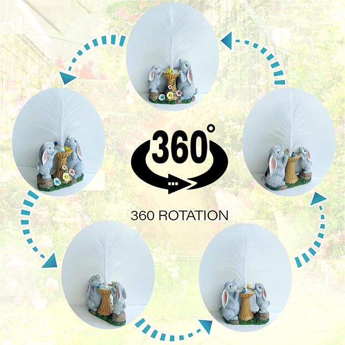 Solar Rabbit Garden Statues,LED Lights Outdoor with 7 Multi-Color Changing Modes Solar Garden Decor Yard Lights Outside Patio Lawn, Gifts for Mom Grandma Women Birthday