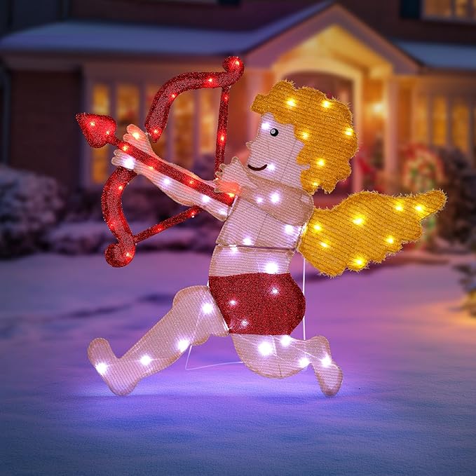 Valentines Day Decorations Outdoor, Cupid Garden Valentine's Day, Romantic Cupid Decoration for Valentine Lawn Farmhouse Outdoor Decor