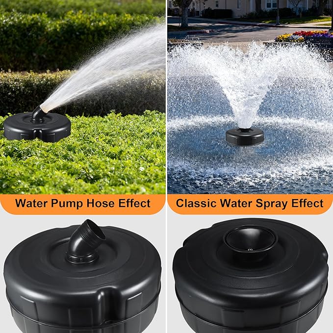 H1-1 Pond Fountain Aerator - 1HP 750W 16000 GPH Floating Aerating Pump with Timer, 120V/100FT Power Cord/2 Nozzles Outdoor Water Circulation Pump for Small Large Ponds, Lakes, Water Gardens
