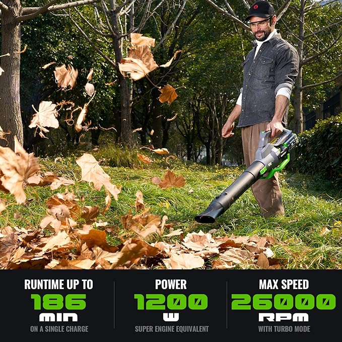 Electric Leaf Blower, 810 CFM Variable-Speed, 60-Volt Lithium-ion Cordless Leaf Blower with 5.0Ah Battery and Charger Included, Powerful for Yard Cleaning