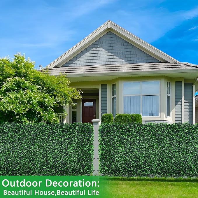 Yangrass Boxwood Roll Panels, 60"x120" Artificial Ivy Privacy Fence Screen, UV-Anti Faux Boxwood Roll Grass Wall Panels for Garden Patio Balcony Privacy