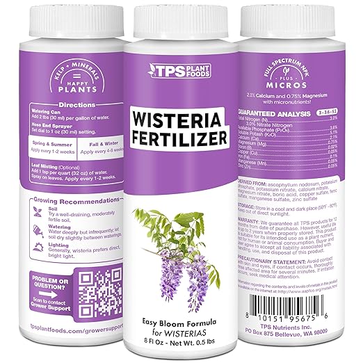 Wisteria Fertilizer for Wisteria Plants and Wisteria Hanging Flowers, Feeds Wisteria Live Plant, Liquid Fertilizer by TPS Plant Foods, 32 oz (1 Quart)