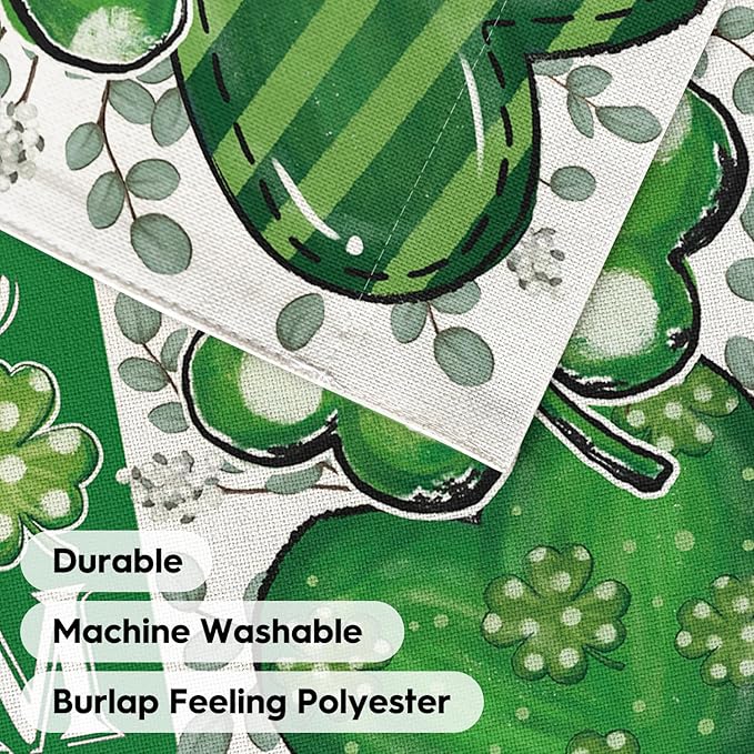 AVOIN colorlife St Patricks Day House Flag 28x40 Inch Double Sided Outside, Shamrocks Clovers Hearts Welcome Yard Outdoor Decoration