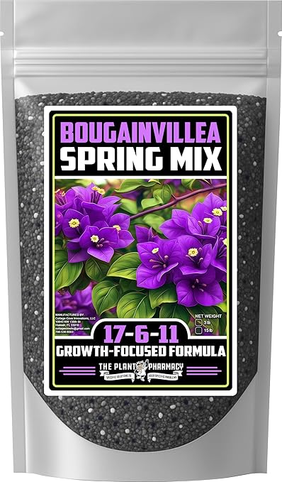Fertilizer Commercial Grade | Bougainvillea Spring Mix 17-6-11 | 3 Pounds | Custom Professional Mix | Controlled Release Granular | Chelated Micronutrients | Topdress Water in | Spring Growth Forumla