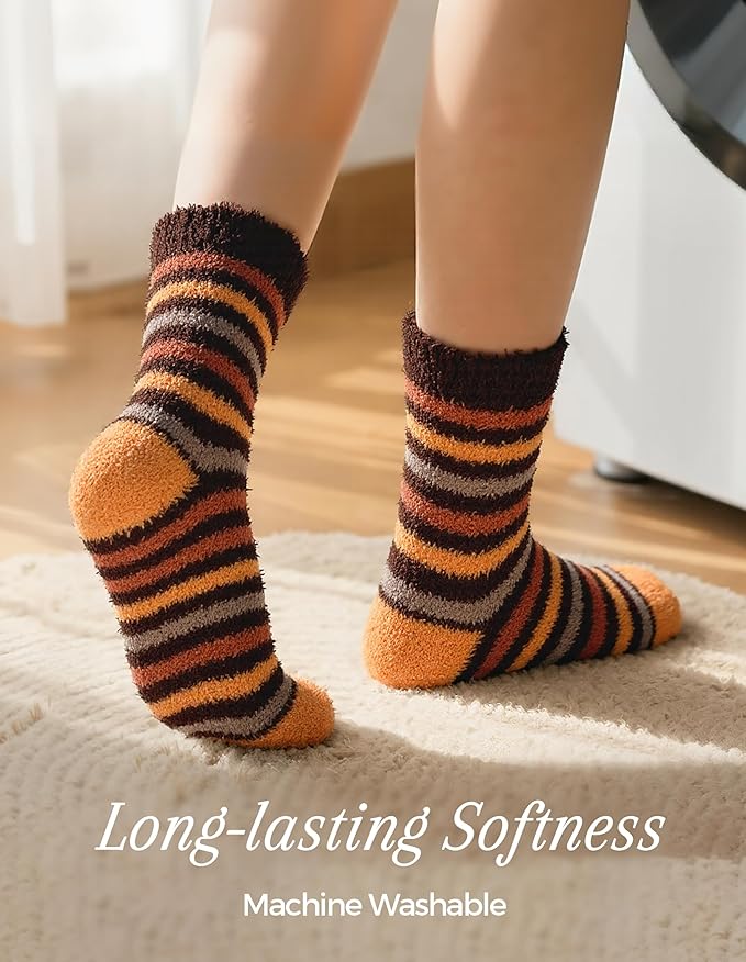 TEHOOK Warm & Cozy Valentines Gifts for Women, Fluffy Fuzzy Plush Sleeping Slipper Socks - Soft Warm Fabric