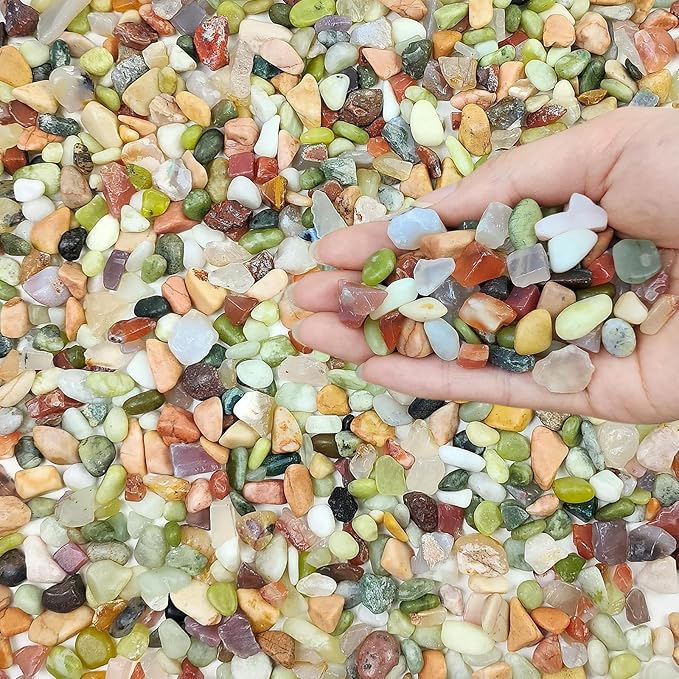 FANTIAN 5lbs Small Succulent Rocks, 3/8 Inch Colorful Pebbles for Plants, Decorative Rocks for Plants Indoor, Vases, Planters and Outdoor Gardening Stones