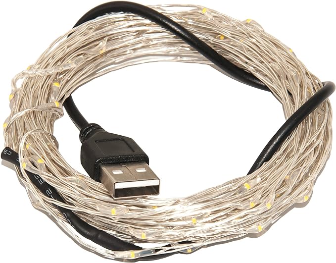 Karlling USB Plug in LED Fairy Lights,100 LED Bulbs 33 Ft Silver Wire Waterproof Starry String Lights for Bedroom Patio Garden Party Wedding Commercial Lighting (RGB)