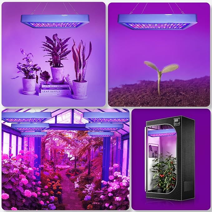 SERWING B1500W LED Plant Grow Light Dimmable,Best Grow Lights for Indoor Plants Full Spectrum, Seed Starting Seedlings Vegetable Hanging Growing Lamps, Double Switch Grow Light for Indoor Plants