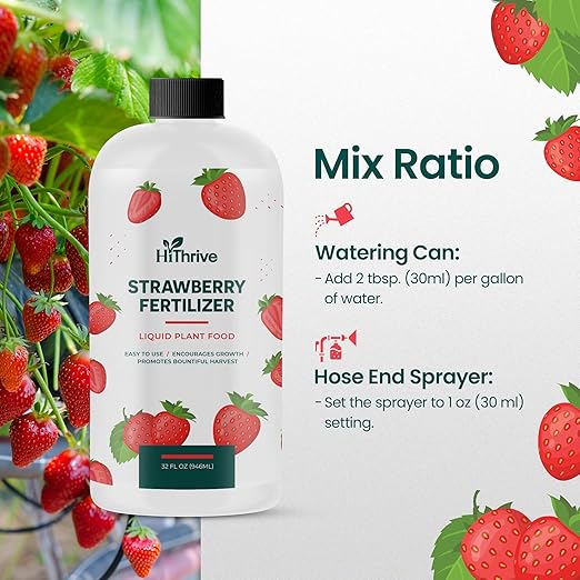 32oz Strawberry Fertilizer - Makes 32 Gallons of Fruit Tree Fertilizer for Strawberries, Liquid Plant Food Outdoor, Ideal Strawberry Plant Food for Lush Growth & Bigger, Sweeter Strawberries