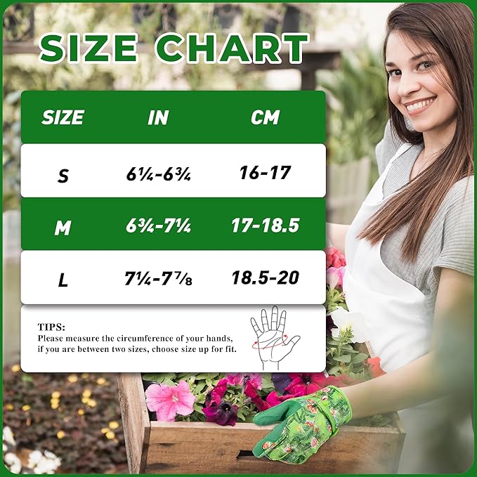 HANDLANDY Work Gloves for Women, Breathable Leather Gardening Glove for Yard Maintenance, Hand Protection with Touch Screen for Gardeners, Farmers