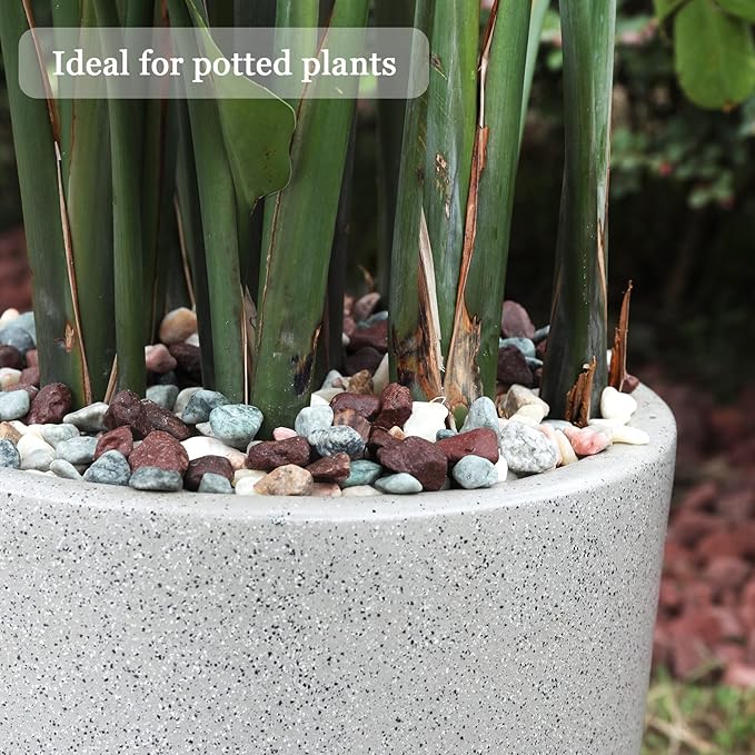 Ausluru 5lbs Natural River Rocks, Polished Pebbles for Plants Garden, 1-2 inch Decorative Countryside Stones, Ideal for Fish Tank, Vases, Crafting, Garden Landscaping Rocks,Countryside