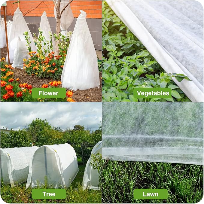Plant Covers Freeze Protection, Cookmaster 10x33FT Frost Cloth Plant Freeze Protection, Garden Floating Row Covers for Raised Beds/Vegetables Insect/Winter Frost (White)