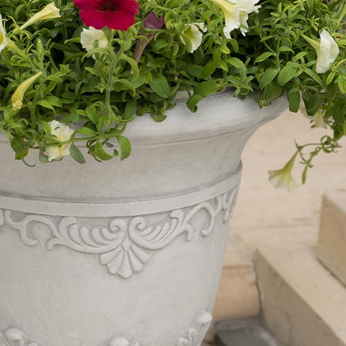 Merax Moroccan Urn Planter, 20-inch Handmade Indoor Outdoor Plant Pot for Garden, Patio, and Living Room, Classic Large Decorative Flower Pot