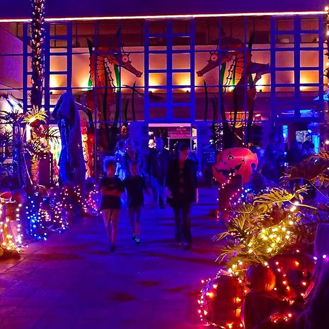 Dazzle Bright Halloween Fairy String Lights, Total 40FT 120LED Copper Wire Battery Operated Waterproof Lights, Halloween Decorations for Indoor Home Outdoor Garden Patio Yard Party Decor (Orange)