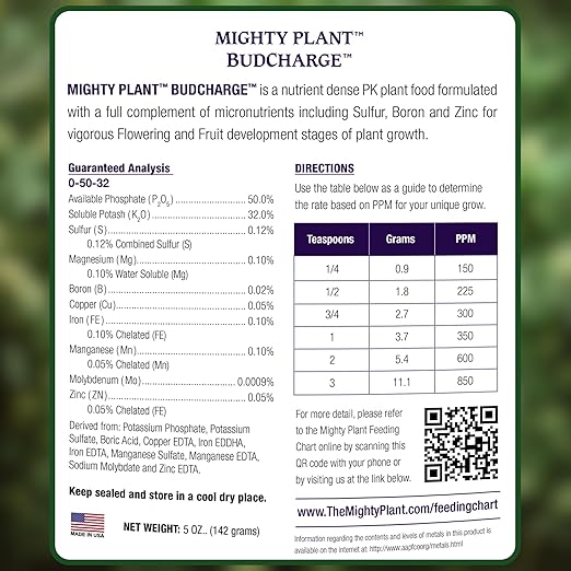 Bloom Booster Flowering Enhancer & Heavy Harvests – High-Density PK Formula – BudCharge 0-50-32 | Ideal for Fruit & Flower Production (1, Pounds)