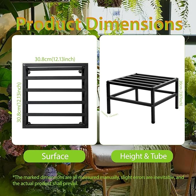Vitalsvn Metal Plant Stand for Indoor Outdoor Plant Pot Stand Holder Heavy-Duty Flower Stand Pedestal Stand 2 Pack Modern Pot Stand