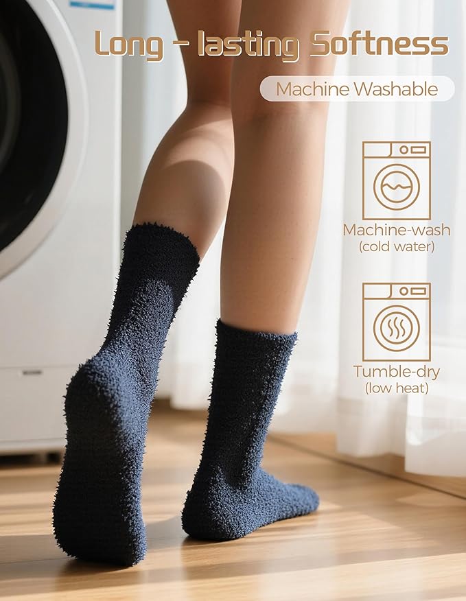 TEHOOK Warm & Cozy Valentines Gifts for Women, Fluffy Fuzzy Plush Sleeping Slipper Socks - Soft Warm Fabric