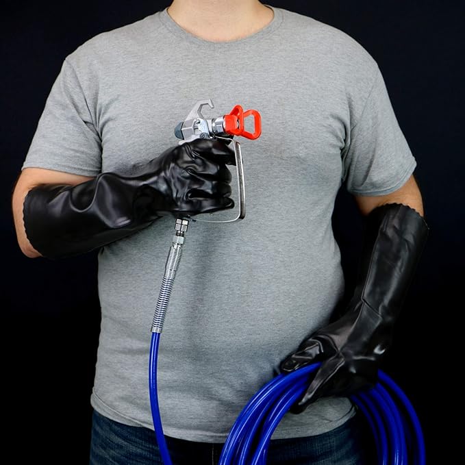 West Chester 12018 Chemical Resistant PVC Coated Work Gloves: 18" Length, Size Large, 2 Pairs