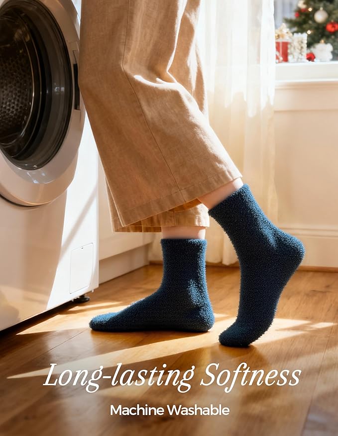 TEHOOK Warm & Cozy Valentines Gifts for Women, Fluffy Fuzzy Plush Sleeping Slipper Socks - Soft Warm Fabric