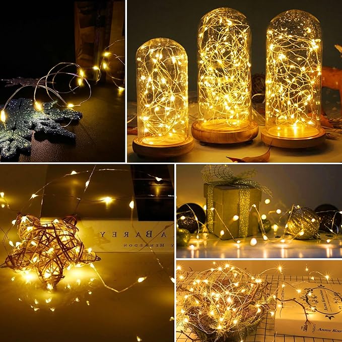 AIKEI 6 Pack LED Fairy Lights Battery Operated, Twinkle String Lights Waterproof 7 Feet 20 Led Firefly Starry Lamps for Wedding Party Bedroom Garden Halloween Christmas Decoration Warm White