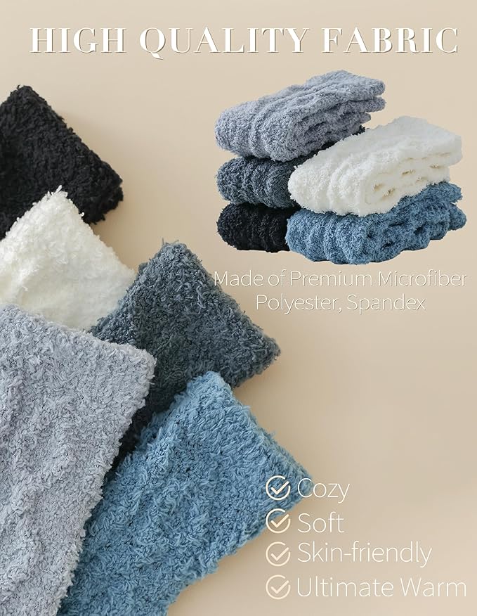 TEHOOK Warm & Cozy Valentines Gifts for Women, Fluffy Fuzzy Plush Sleeping Slipper Socks - Soft Warm Fabric