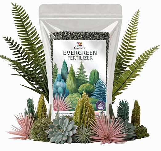 Gardenera Evergreen Fertilizer โ All-Purpose Granular Plant Food for Outdoor Trees and Shrubs, Azaleas, Magnolias, Pines & Arborvitae โ Slow-Release Formula (2 Quarts)