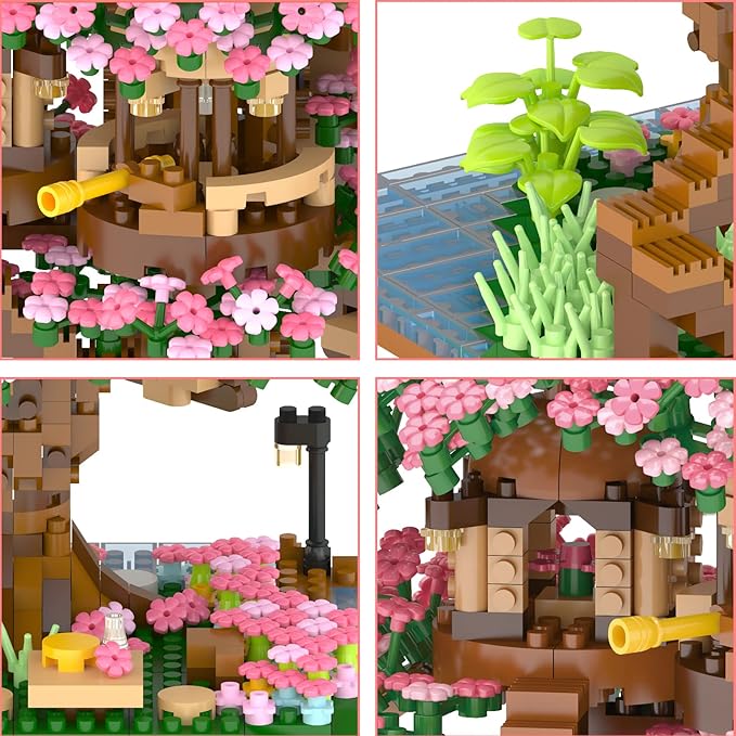 Yushinv Cherry Bonsai Tree Building Sets, Original Scene Music Building Kit 2008 Pcs,Type :Symphony. Sakura House Building Set, Cherry Tree Building Set, Sakura Set.