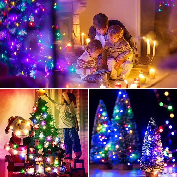 10 Pack Fairy Lights Battery Operated with Timer, 7FT 20LED String Lights Waterproof Silver Wire Fairy Light Battery Powered Twinkle Lights for Bedroom Christmas Wedding Indoor Party Decor Multi Color
