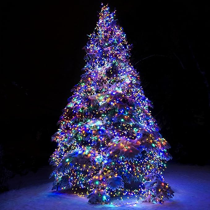 Battery Operated Christmas Lights, Waterproof Dark Green Copper Wire 20ft 200LED Fairy Light String Light for Garland, Wreath, Patio, Garden, Wedding, Party, Xmas,Multicolor