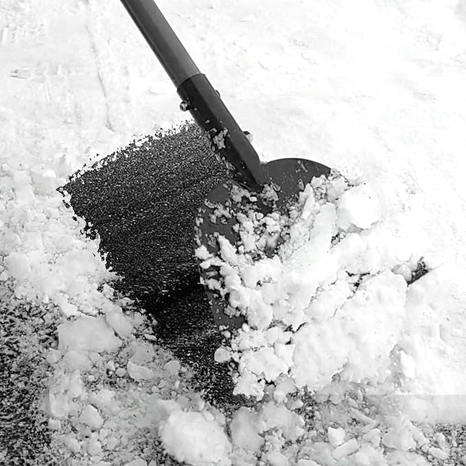 Walensee Metal Snow Shovel 54”, Heavy Duty Floor Scraper & Ice Scraper, Flat Shovel for Driveway Sidewalk Garden Deck, Manual Push Plow for Snow Ice & Weed Removal, Back-Friendly Tool for Seniors