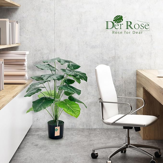 Der Rose 28'' Fake Plants Large Artificial Tropical Faux Plants Indoor Tall for Room Home Bathroom Farmhouse Outdoor Decor