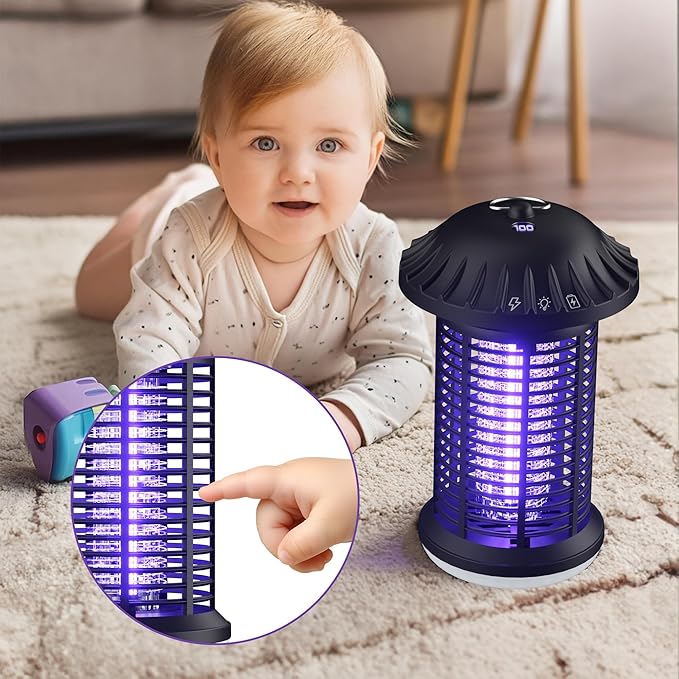 Zapper for Outdoor & Indoor, Safe for Kids & Pets, Covers 1500 Sq Ft, Family-Safe, Hanging Ring, Easy to Clean