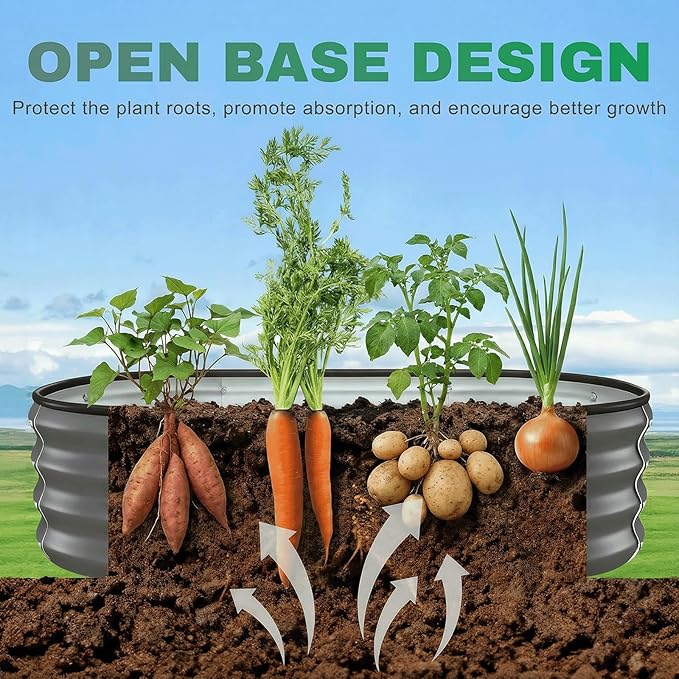 4x2x1 FT Raised Garden Bed, Metal Planter Box Outdoor, Planters for Outdoor Plants, Flower, Vegetables, Herbs (Dark Gray,1PC)