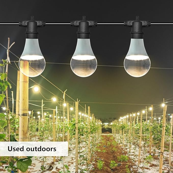 Grow Light Bulbs LED Growth Bulb A25 Full Spectrum String Plant Light Houseplant Growting Lamp Indoor Or Outdoor Waterproof Grow Lights (12 Lights and Cord)