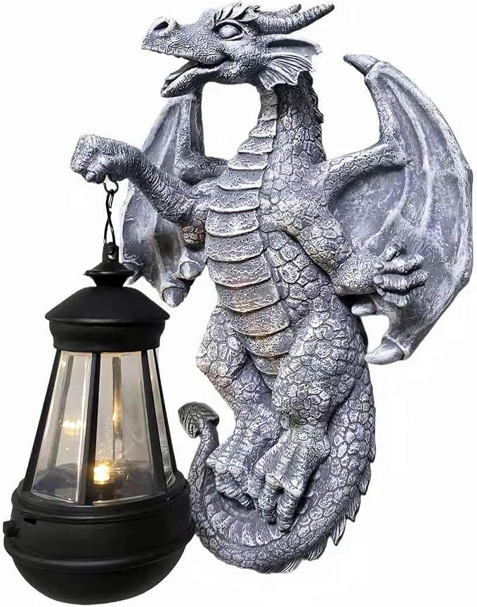 Dragon Tree Hugger Garden Decor Solar Dragon Lamp Lantern Statues Lawn Ornaments for Outside Patio Balcony Yard Unique Housewarming Gifts