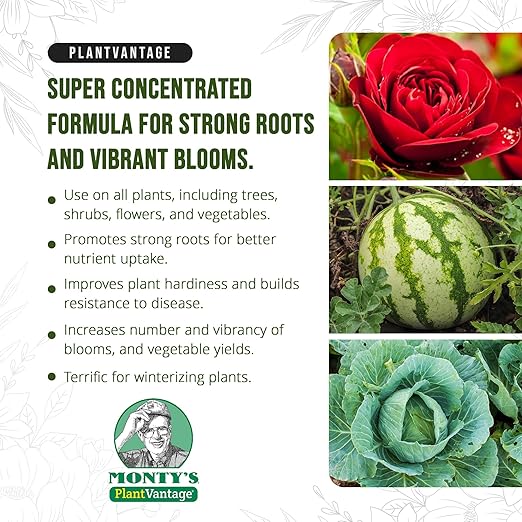 PlantVantage Root & Bloom Liquid Fertilizer - Concentrated Liquid Plant Fertilizer for Strong Roots & Bigger Blooms, Plant Food for Trees, Flowers & Vegetables, Soil or Foliar Application, 32 oz