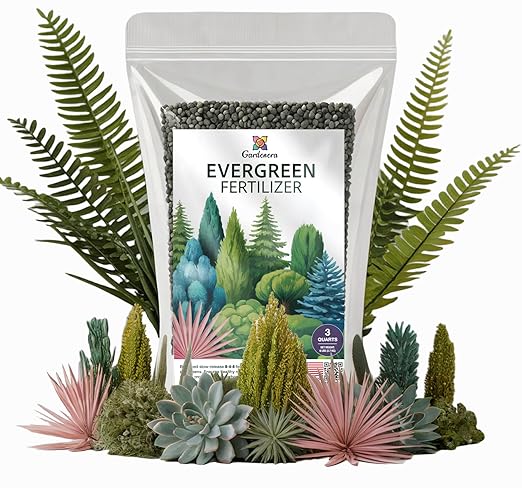 Gardenera Evergreen Fertilizer โ All-Purpose Granular Plant Food for Outdoor Trees and Shrubs, Azaleas, Magnolias, Pines & Arborvitae โ Slow-Release Formula (3 Quarts)