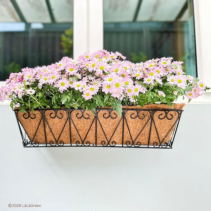 LaLaGreen 30" (4 Pack, Rectangular) Coco Liners for Planter – Large Coir Husk Replacement for Window Box, Wall Mount Pot, Trough Basket, Garden Outdoor Use – Multi Sizes 16/30 Inch & Different Shapes