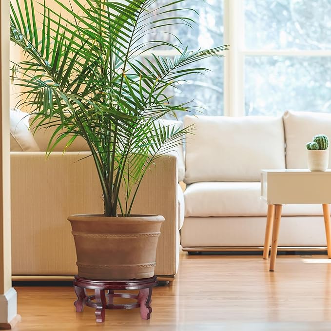 10 Inches Wooden Planter Stand Indoor Chinese Vase Fishbowl Display Stands Asian Vase Pot Traditional Stands for Home Indoor Plants Outdoor Decoration