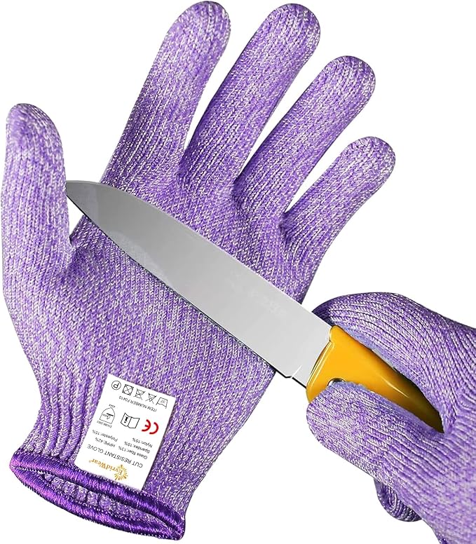 Evridwear Cut Resistant Gloves for Kids 10-13 Years, Level 5 Protection Cutting Gloves Food Grade for Cooking, Whittling, Wood Carving, Gardening and DIY