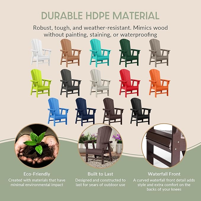WestinTrends Malibu Malibu Outdoor Patio HDPE Plastic Adirondack Dining Chair Dark Brown